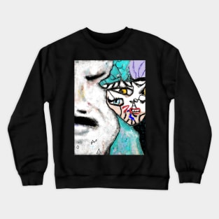 Woman Of Many Faces, Mask Crewneck Sweatshirt